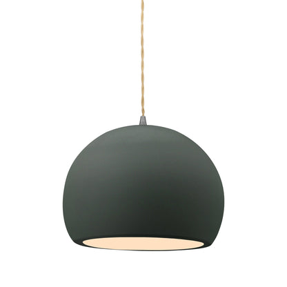 Radiance Globe LED Pendant Light in Pewter Green/Brushed Nickel (Medium).