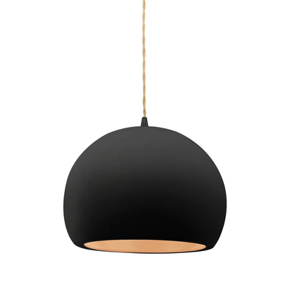 Radiance Globe LED Pendant Light in Carbon Matte Black/Champagne Gold/Matte Black (Medium).
