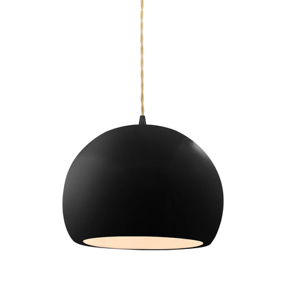 Radiance Globe LED Pendant Light in Gloss Black/Matte Black (Medium).