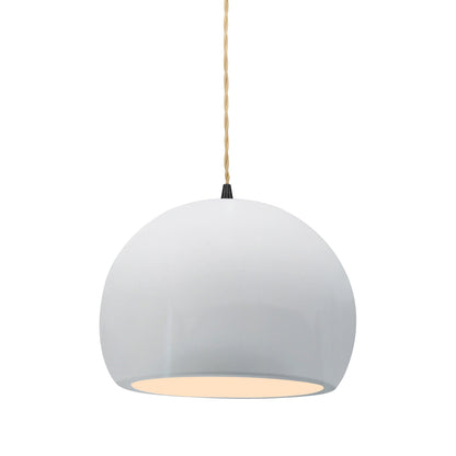 Radiance Globe LED Pendant Light in Gloss White/Matte Black (Medium).