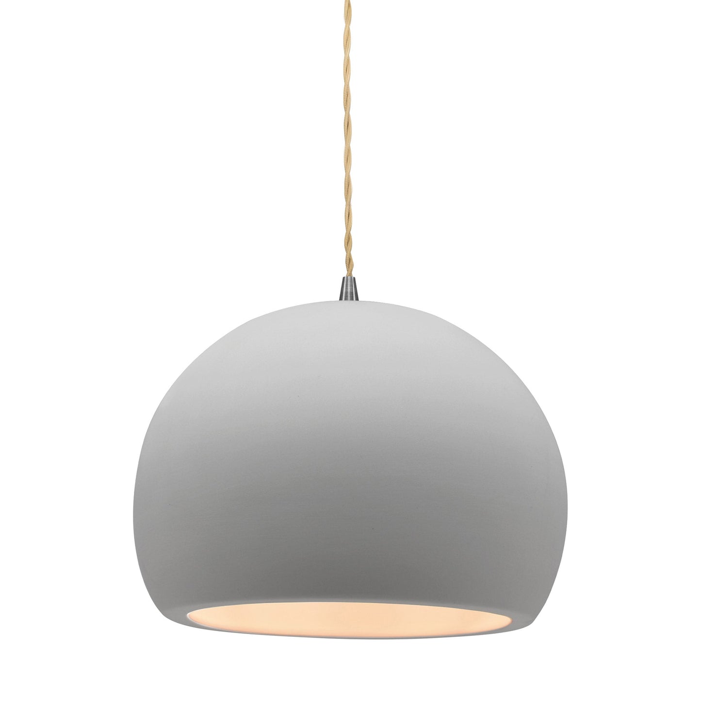 Radiance Globe LED Pendant Light in Bisque/Brushed Nickel (Large).