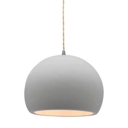 Radiance Globe LED Pendant Light in Bisque/Brushed Nickel (Large).