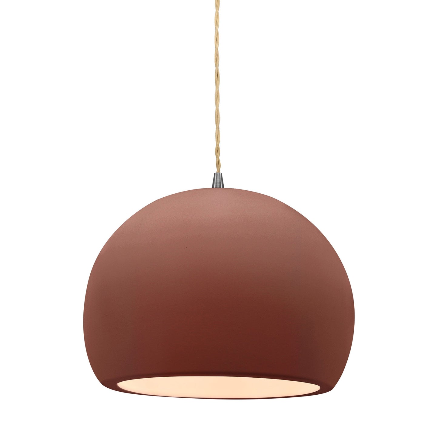 Radiance Globe LED Pendant Light in Canyon Clay/Brushed Nickel (Large).