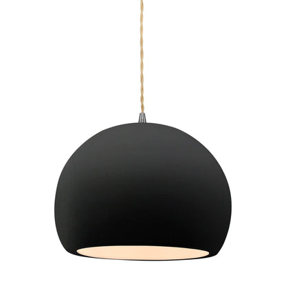 Radiance Globe LED Pendant Light in Carbon Matte Black/Brushed Nickel (Large).