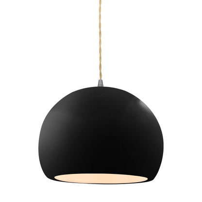Radiance Globe LED Pendant Light in Gloss Black/Brushed Nickel (Large).