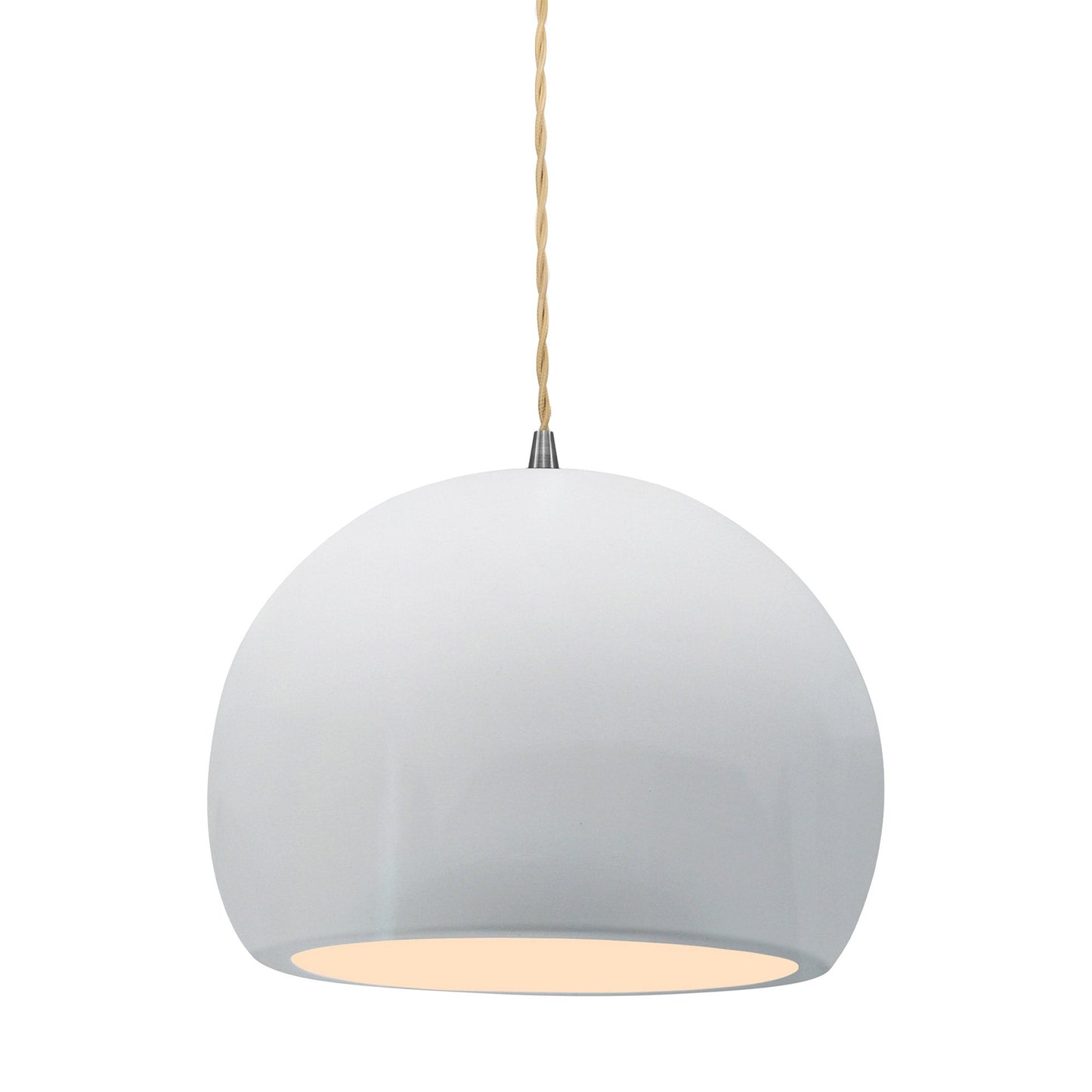 Radiance Globe LED Pendant Light in Gloss White/Brushed Nickel (Large).