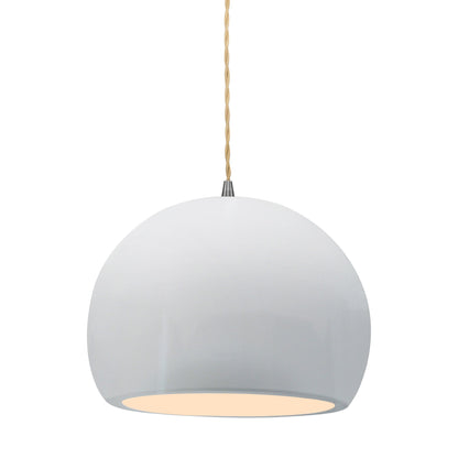 Radiance Globe LED Pendant Light in Gloss White/Brushed Nickel (Large).