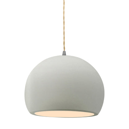Radiance Globe LED Pendant Light in Matte White/Brushed Nickel (Large).