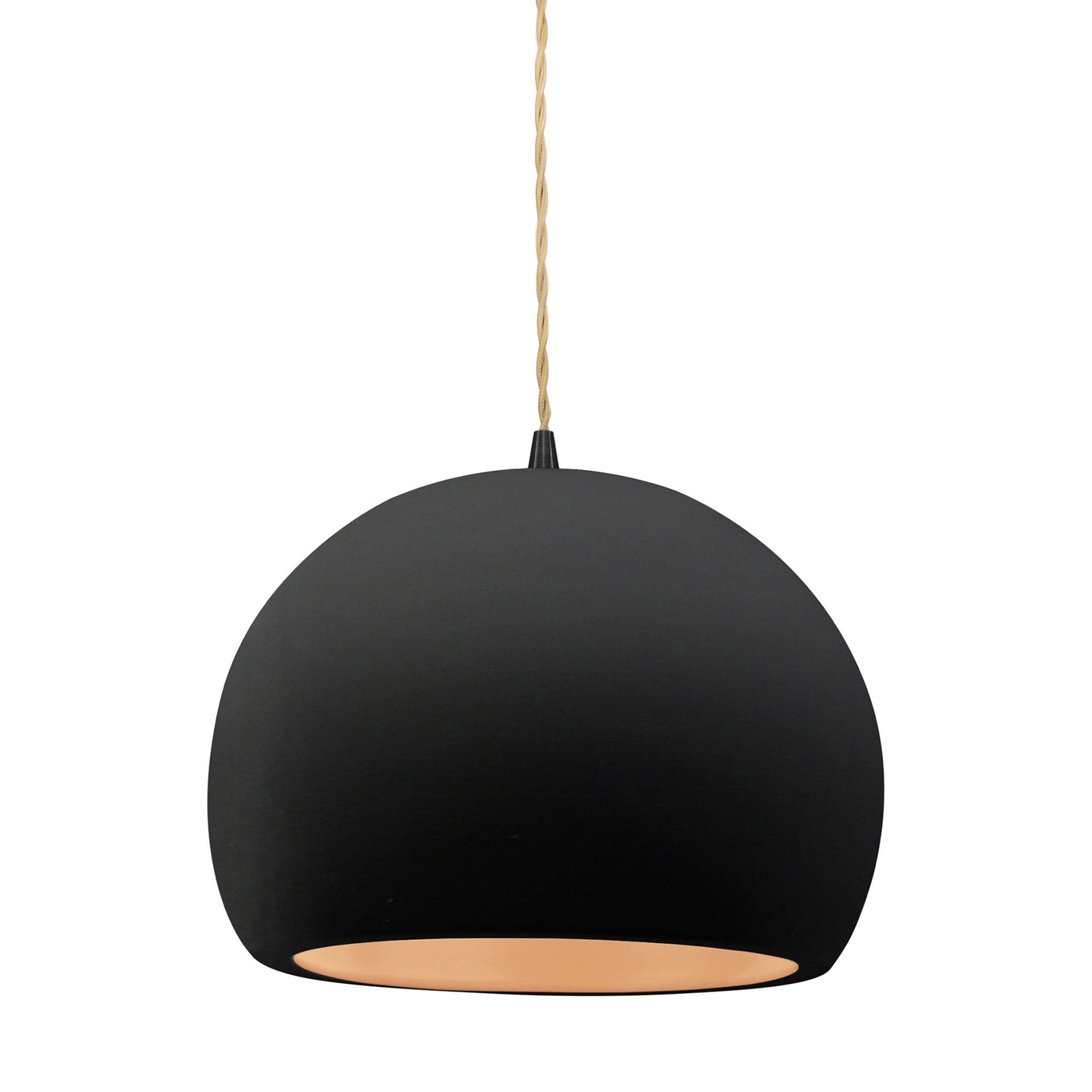Radiance Globe LED Pendant Light in Carbon Matte Black/Champagne Gold/Matte Black (Large).
