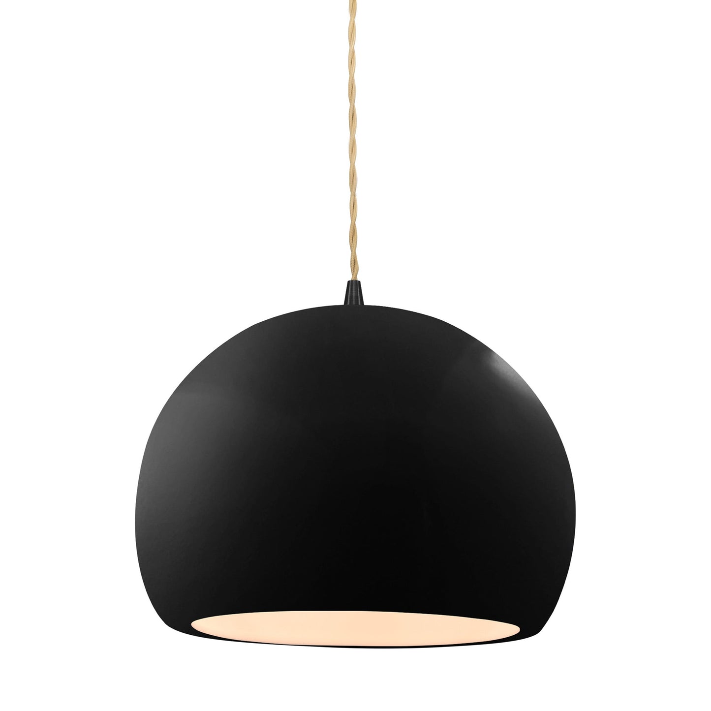 Radiance Globe LED Pendant Light in Gloss Black/Matte Black (Large).