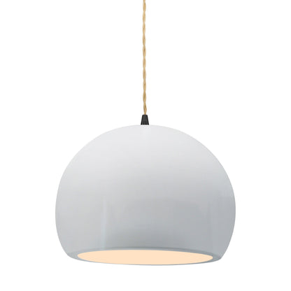 Radiance Globe LED Pendant Light in Gloss White/Matte Black (Large).