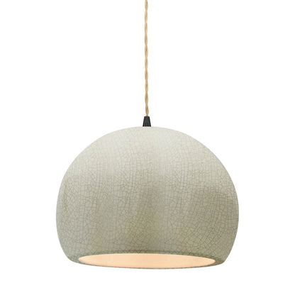 Radiance Globe LED Pendant Light in White Crackle/Matte Black (Large).