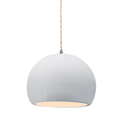 Radiance Globe Pendant Light in Gloss White/Brushed Nickel (Medium).