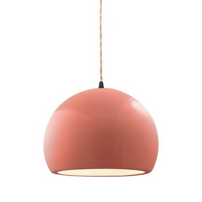 Radiance Globe Pendant Light in Gloss Blush/Matte Black (Medium).
