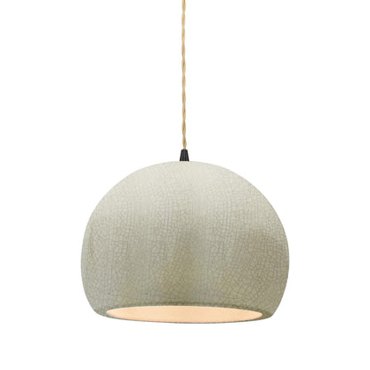 Radiance Globe Pendant Light in White Crackle/Matte Black (Medium).