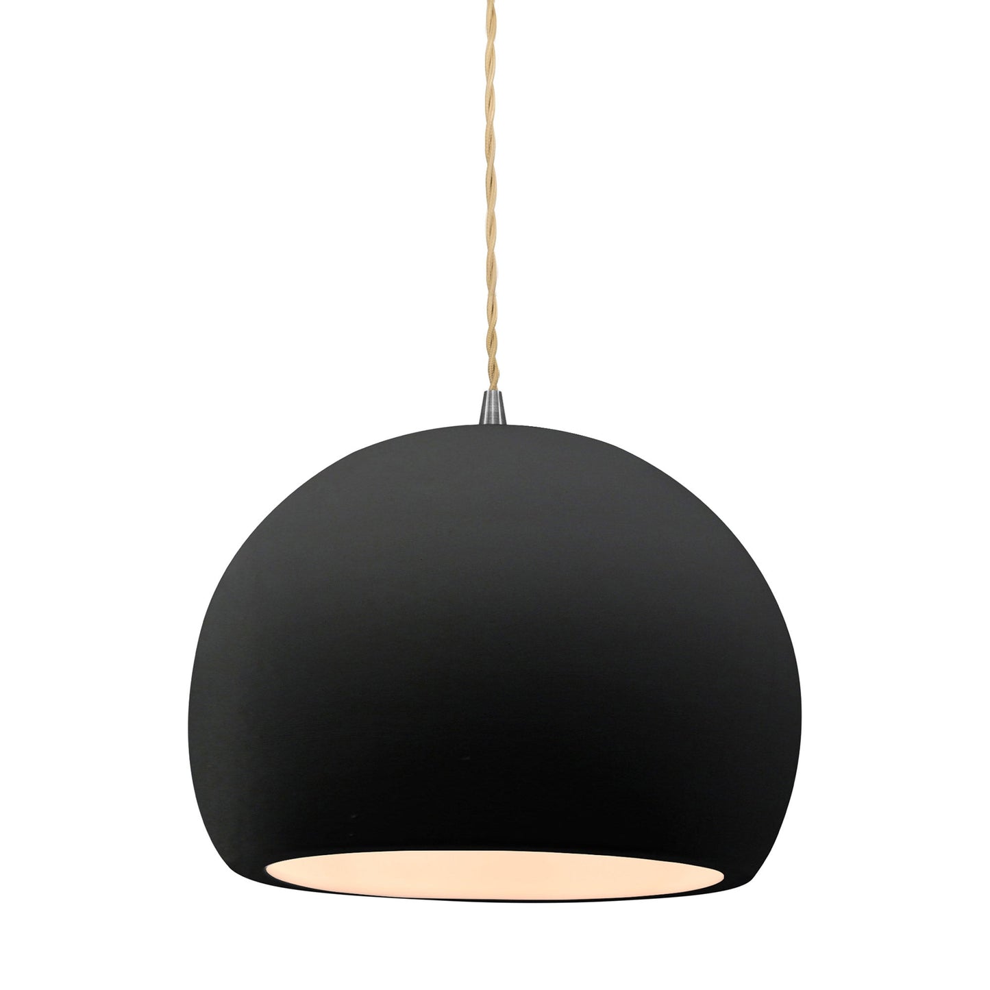 Radiance Globe Pendant Light in Carbon Matte Black/Brushed Nickel (Large).