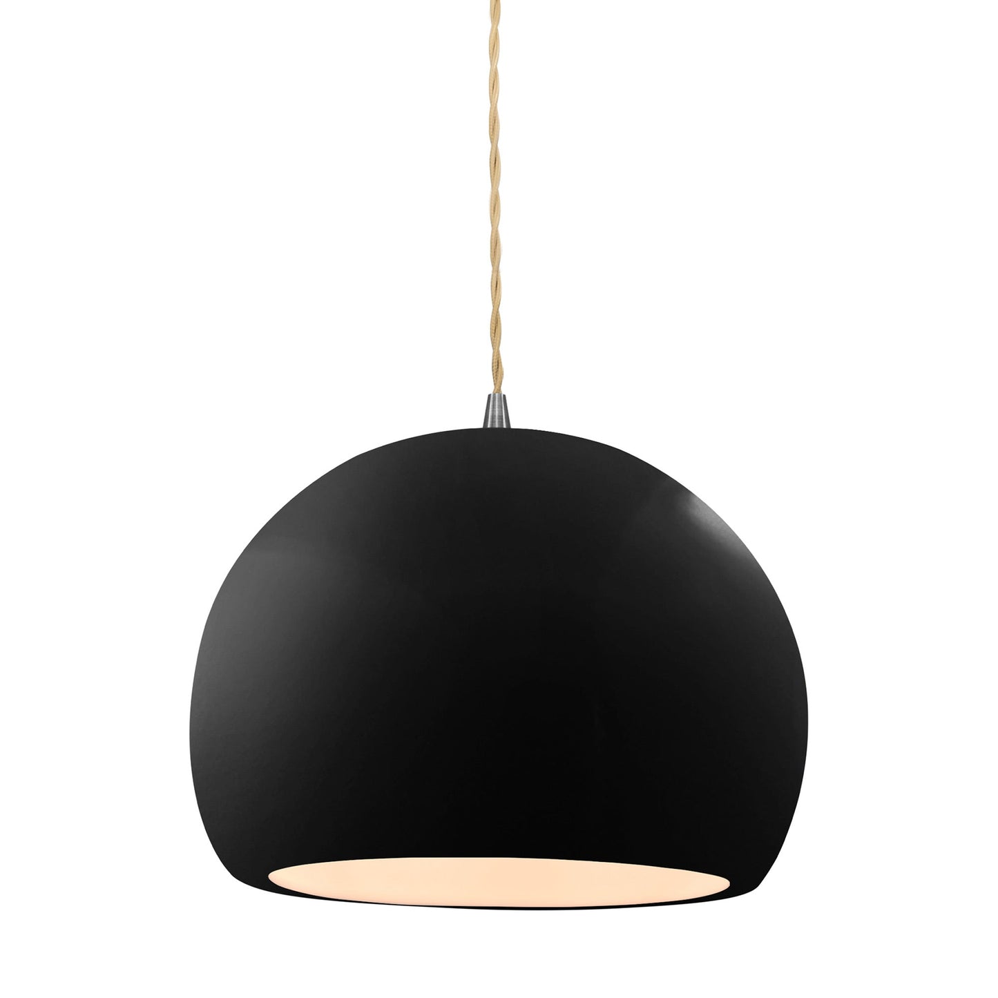 Radiance Globe Pendant Light in Gloss Black/Brushed Nickel (Large).