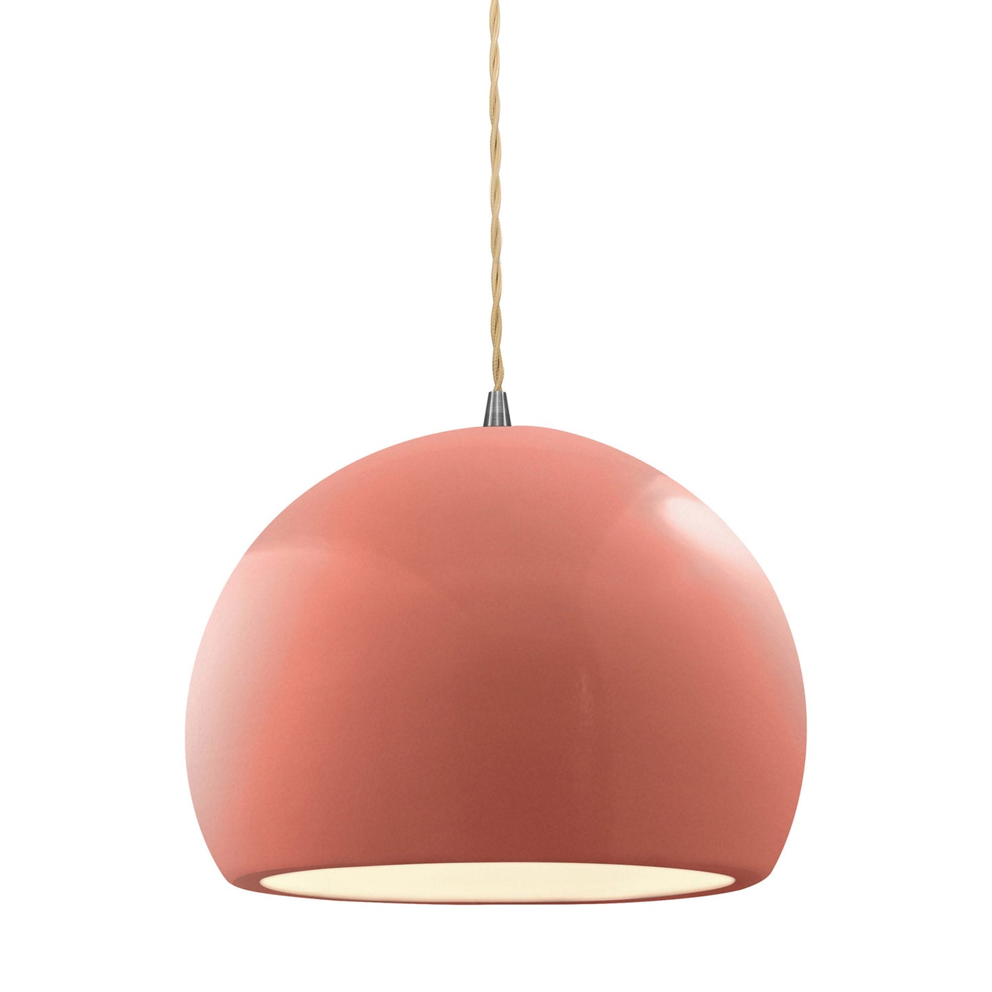 Radiance Globe Pendant Light in Gloss Blush/Brushed Nickel (Large).