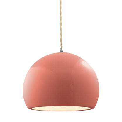 Radiance Globe Pendant Light in Gloss Blush/Brushed Nickel (Large).
