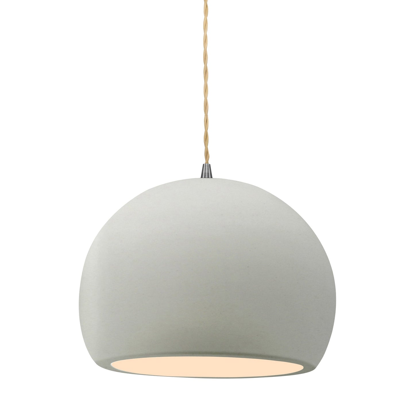 Radiance Globe Pendant Light in Matte White/Brushed Nickel (Large).