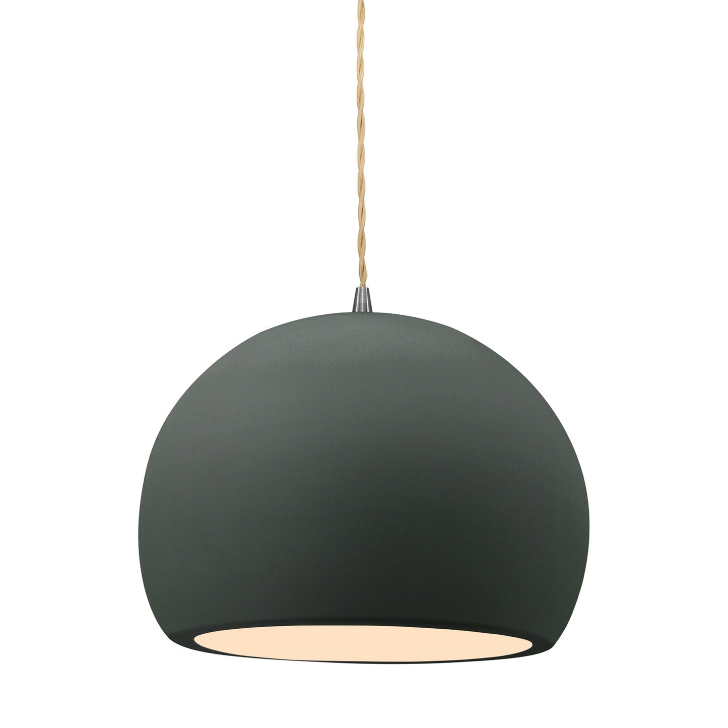 Radiance Globe Pendant Light in Pewter Green/Brushed Nickel (Large).