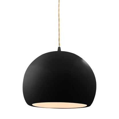 Radiance Globe Pendant Light in Gloss Black/Matte Black (Large).