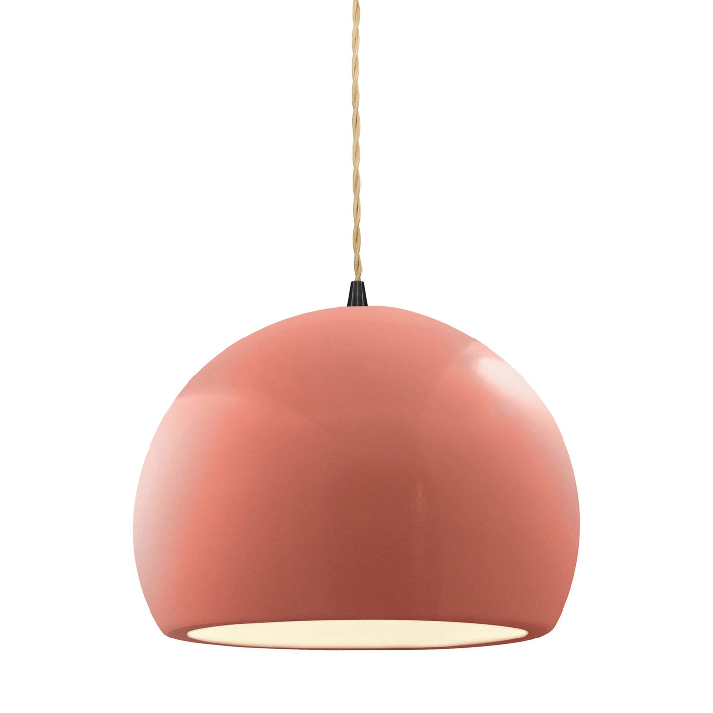 Radiance Globe Pendant Light in Gloss Blush/Matte Black (Large).