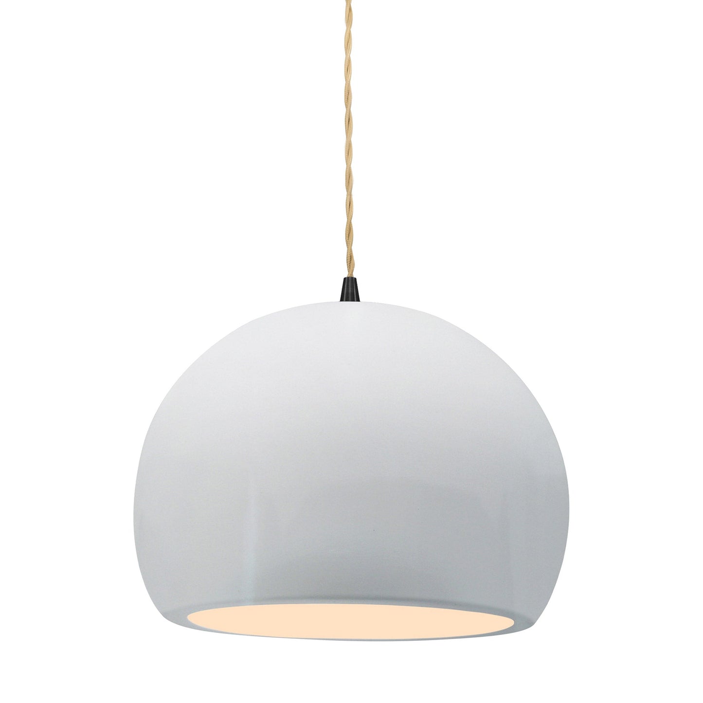 Radiance Globe Pendant Light in Gloss White/Matte Black (Large).