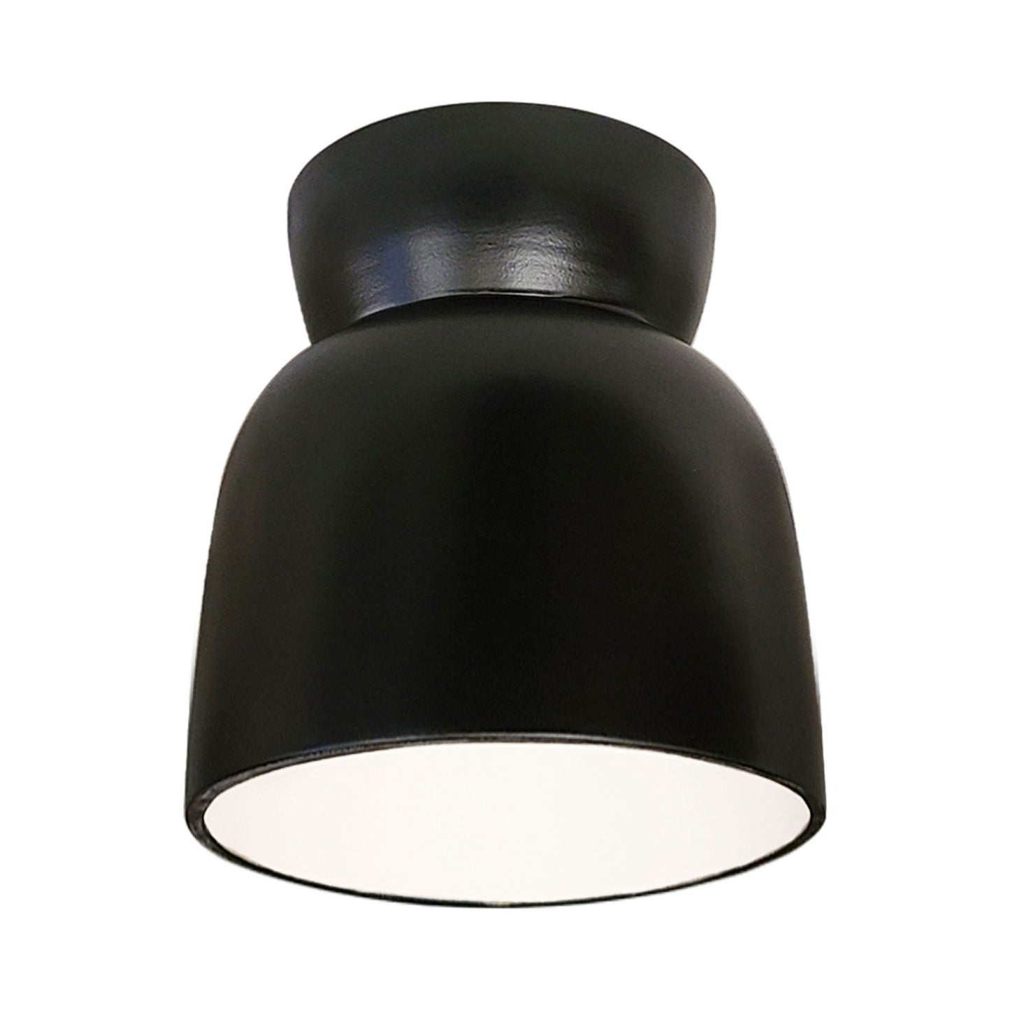 Radiance Hourglass Flush Mount Ceiling Light in Carbon Matte Black.