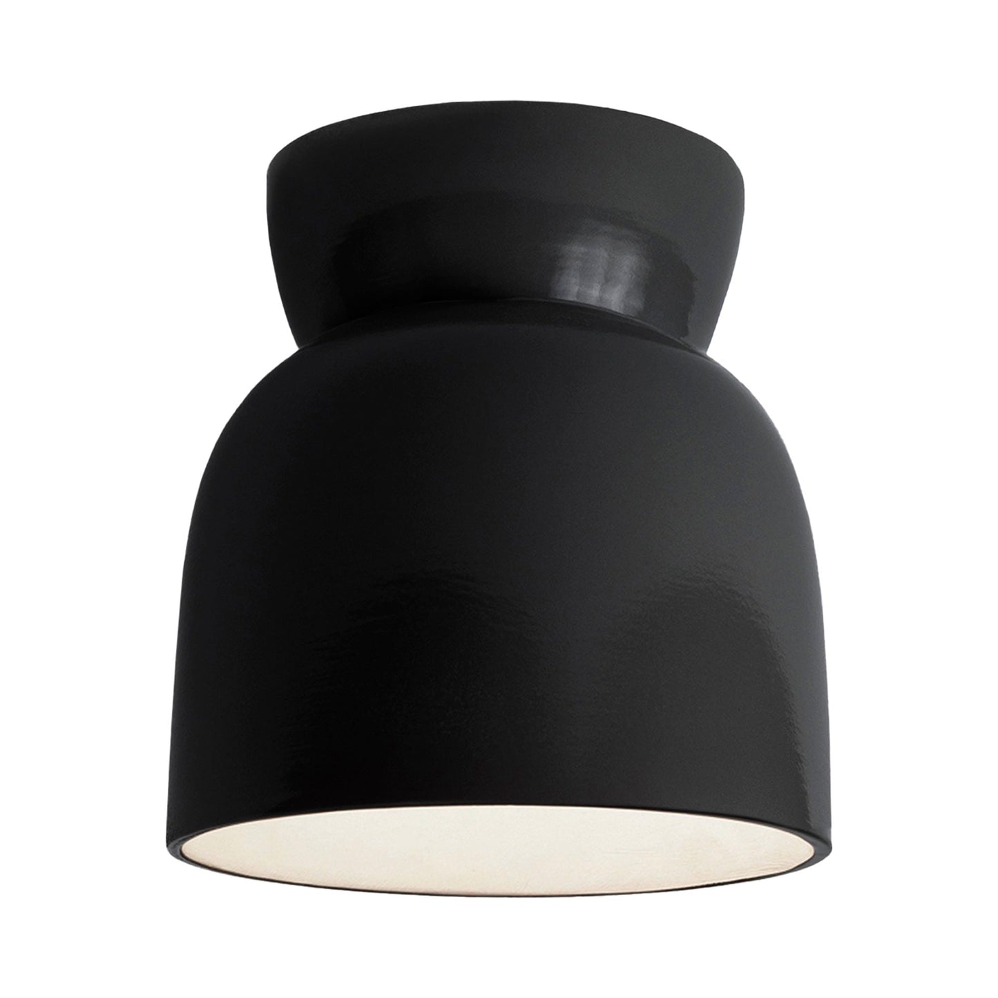 Radiance Hourglass Flush Mount Ceiling Light in Gloss Black.