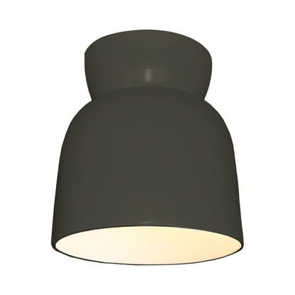 Radiance Hourglass Flush Mount Ceiling Light in Pewter Green.