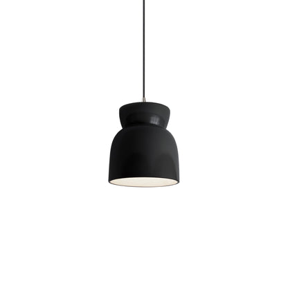 Radiance Hourglass LED Pendant Light in Gloss Black/Brushed Nickel/Black.