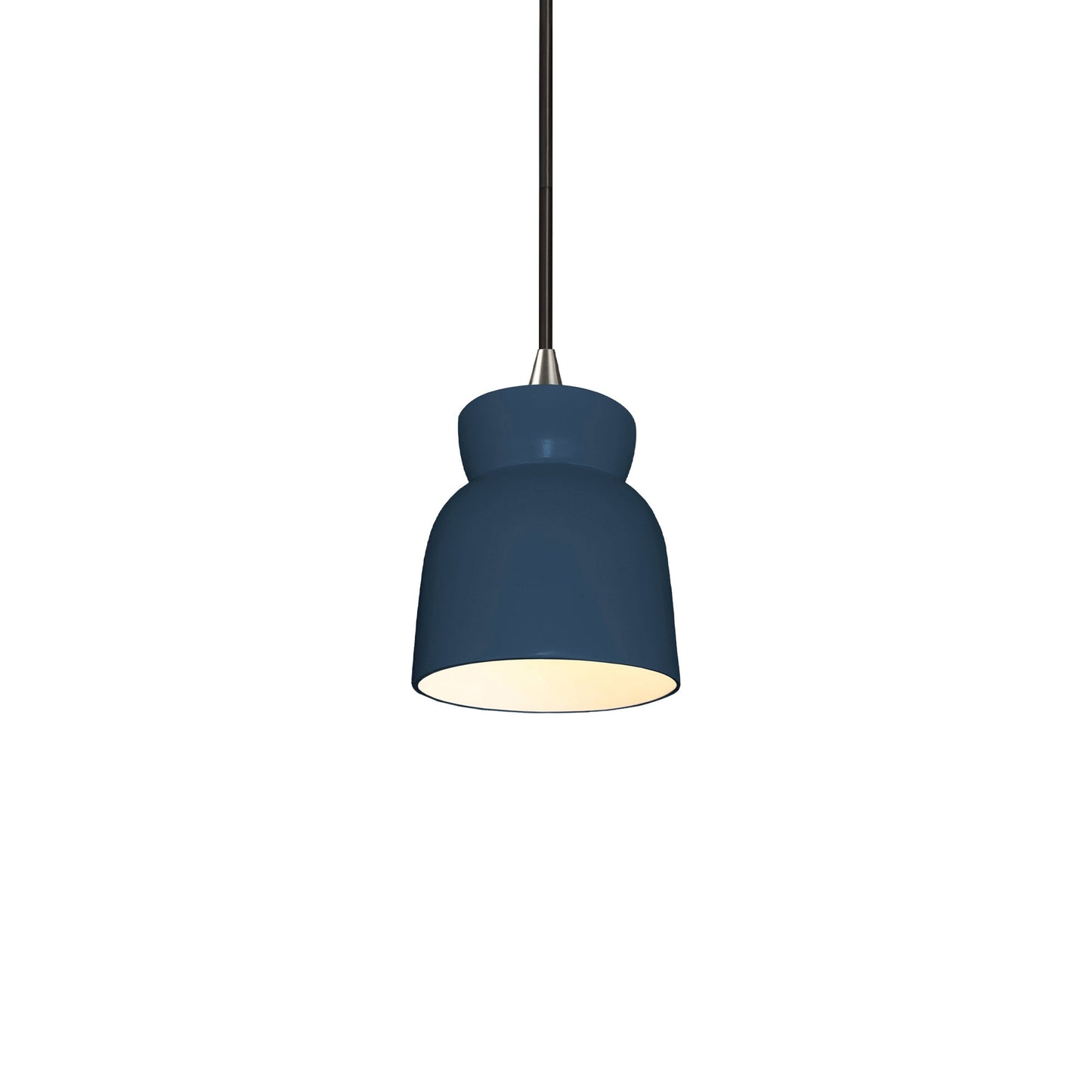 Radiance Hourglass LED Pendant Light in Midnight Sky/Brushed Nickel/Black.