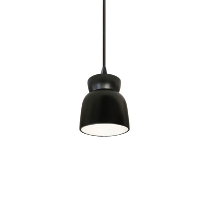 Radiance Hourglass LED Pendant Light in Carbon Matte Black/Matte Black/Black.