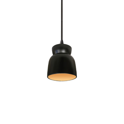 Radiance Hourglass LED Pendant Light in Carbon Matte Black/Champagne Gold/Matte Black/Black.