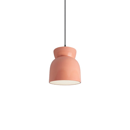 Radiance Hourglass LED Pendant Light in Gloss Blush/Matte Black/Black.