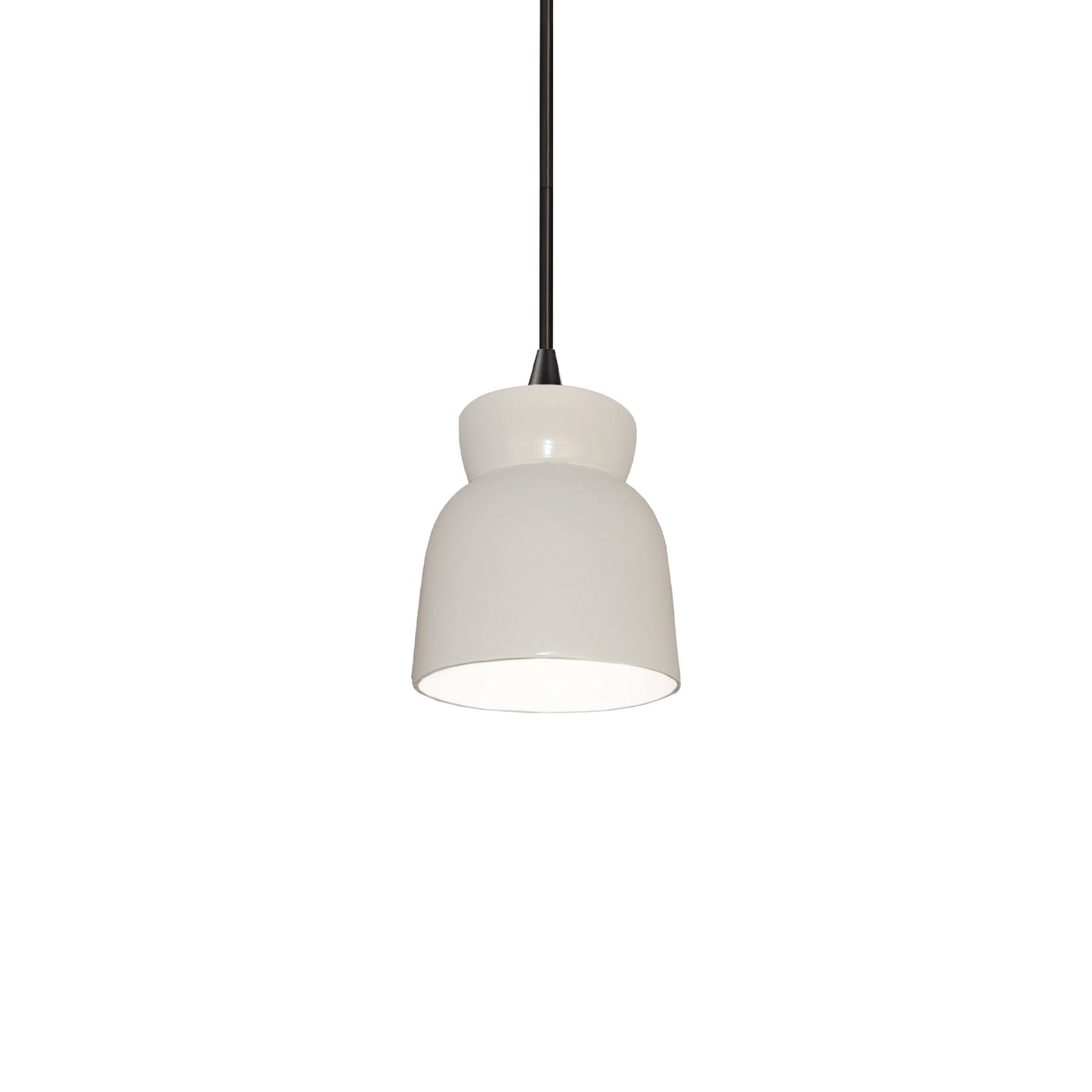 Radiance Hourglass LED Pendant Light in Gloss White/Matte Black/Black.