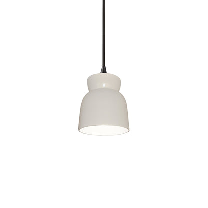 Radiance Hourglass LED Pendant Light in Gloss White/Matte Black/Black.
