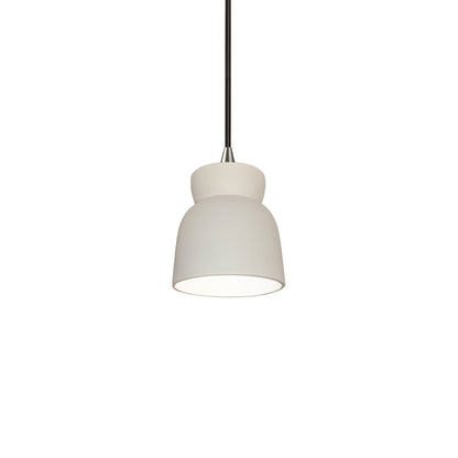 Radiance Hourglass Pendant Light in Bisque/Brushed Nickel/Black.