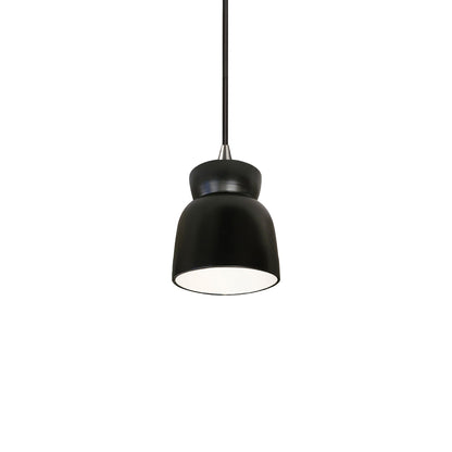 Radiance Hourglass Pendant Light in Carbon Matte Black/Brushed Nickel/Black.