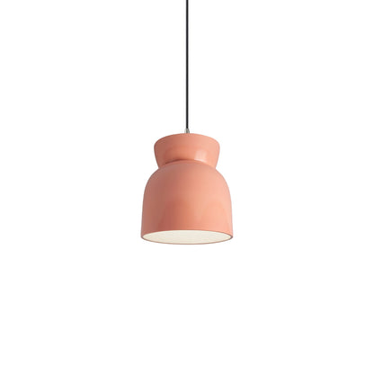 Radiance Hourglass Pendant Light in Gloss Blush/Brushed Nickel/Black.