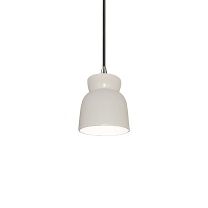 Radiance Hourglass Pendant Light in Gloss White/Brushed Nickel/Black.