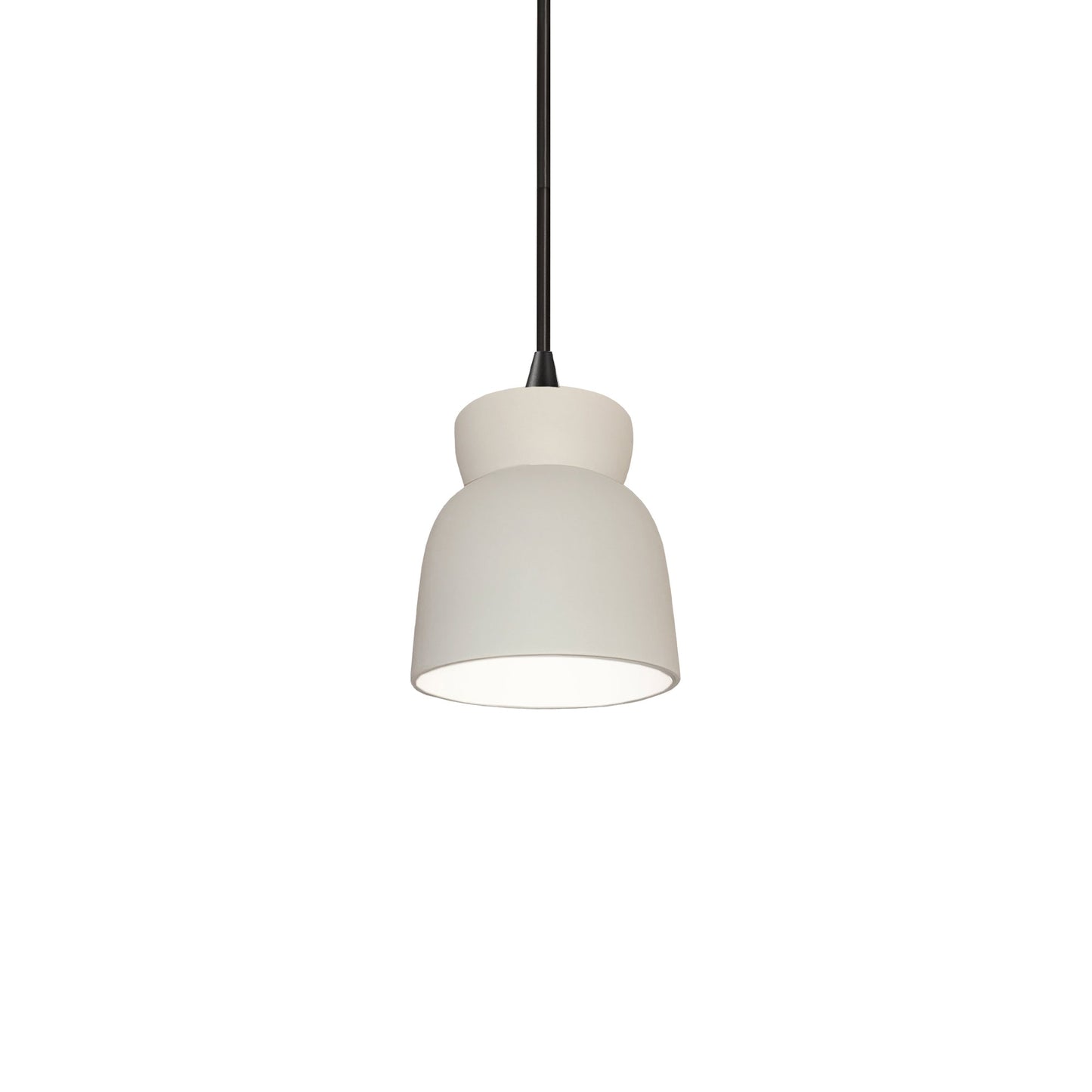 Radiance Hourglass Pendant Light in Bisque/Matte Black/Black.