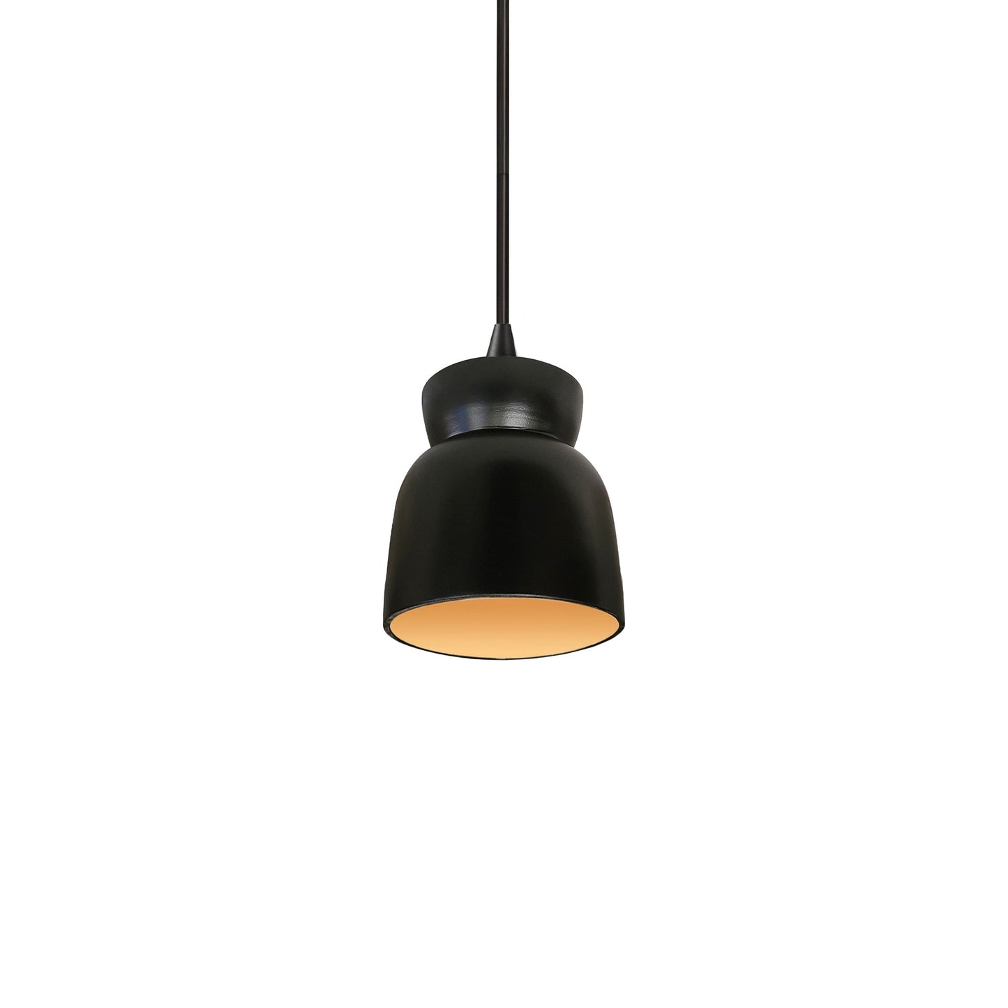 Radiance Hourglass Pendant Light in Carbon Matte Black/Champagne Gold/Matte Black/Black.