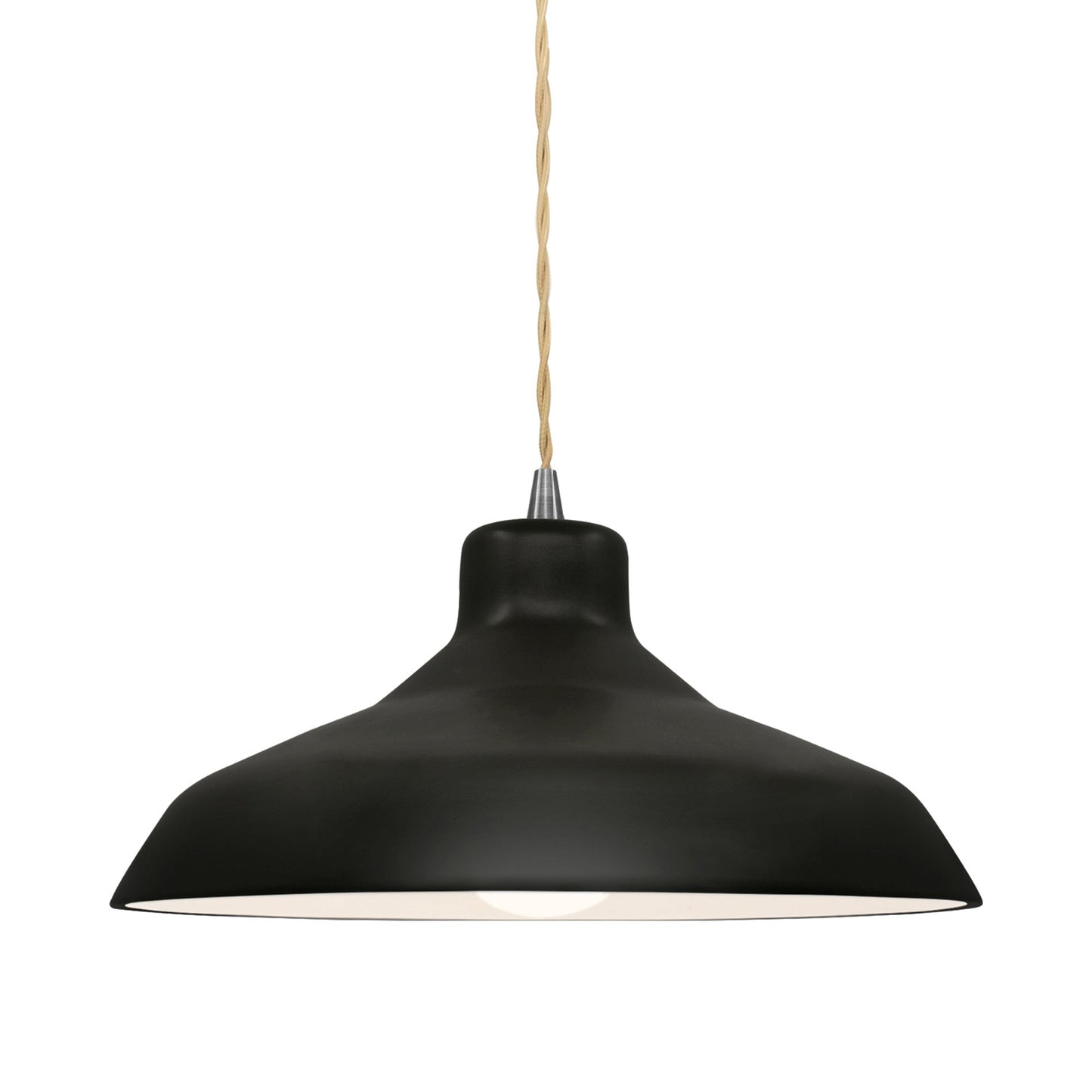 Radiance Loft LED Pendant Light in Carbon Matte Black/Brushed Nickel/Beige Twist.