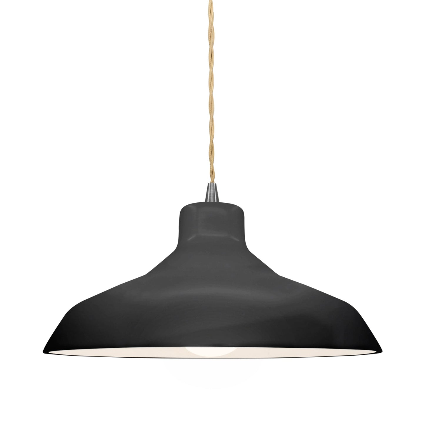 Radiance Loft LED Pendant Light in Gloss Black/Brushed Nickel/Beige Twist.