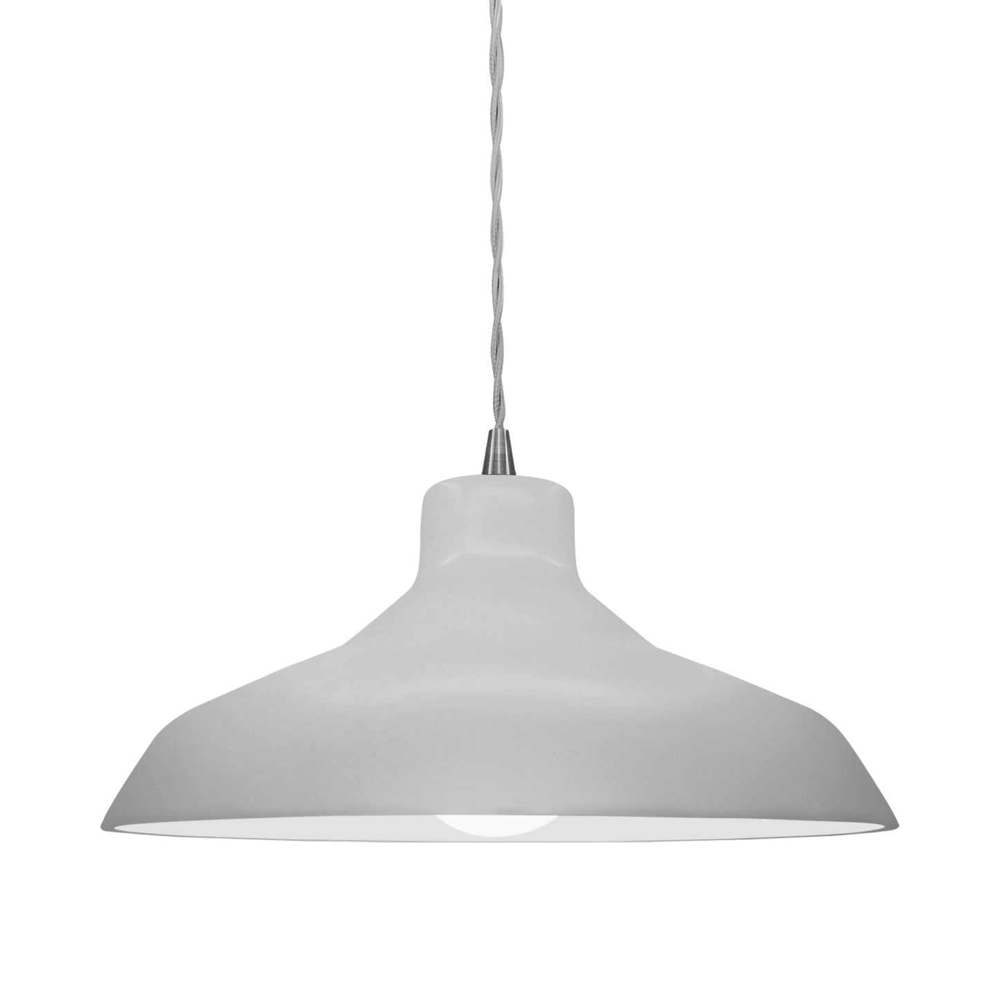 Radiance Loft LED Pendant Light in Matte White/Brushed Nickel/Beige Twist.