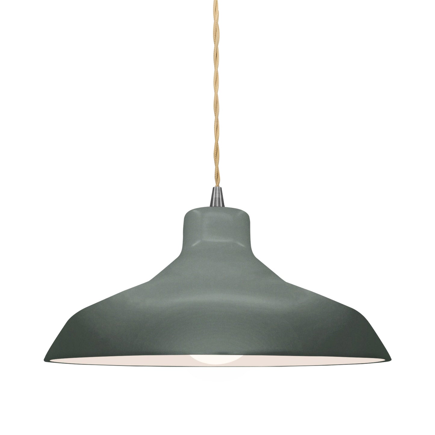 Radiance Loft LED Pendant Light in Pewter Green/Brushed Nickel/Beige Twist.