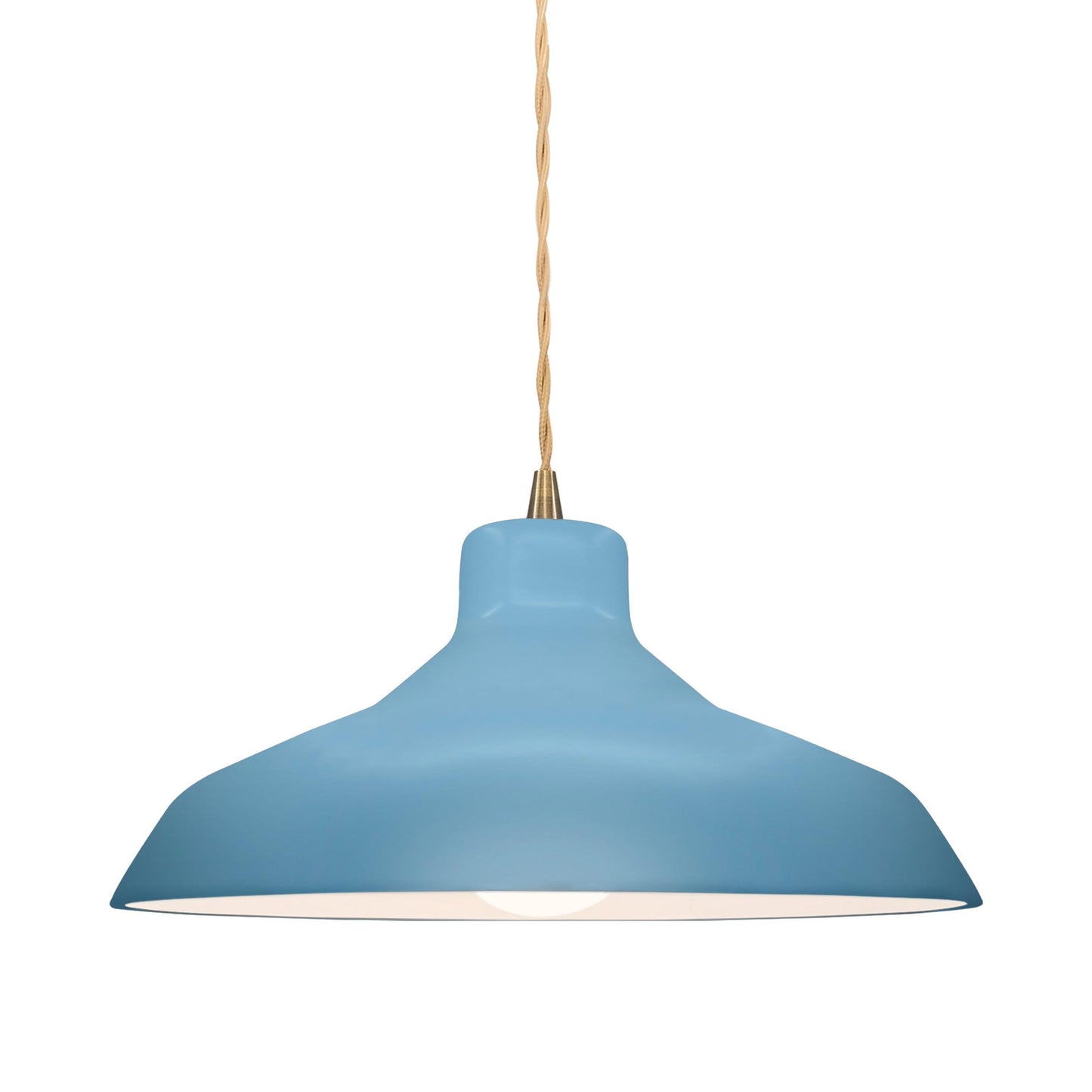 Radiance Loft Pendant Light in Sky Blue/Antique Brass/Beige Twist.