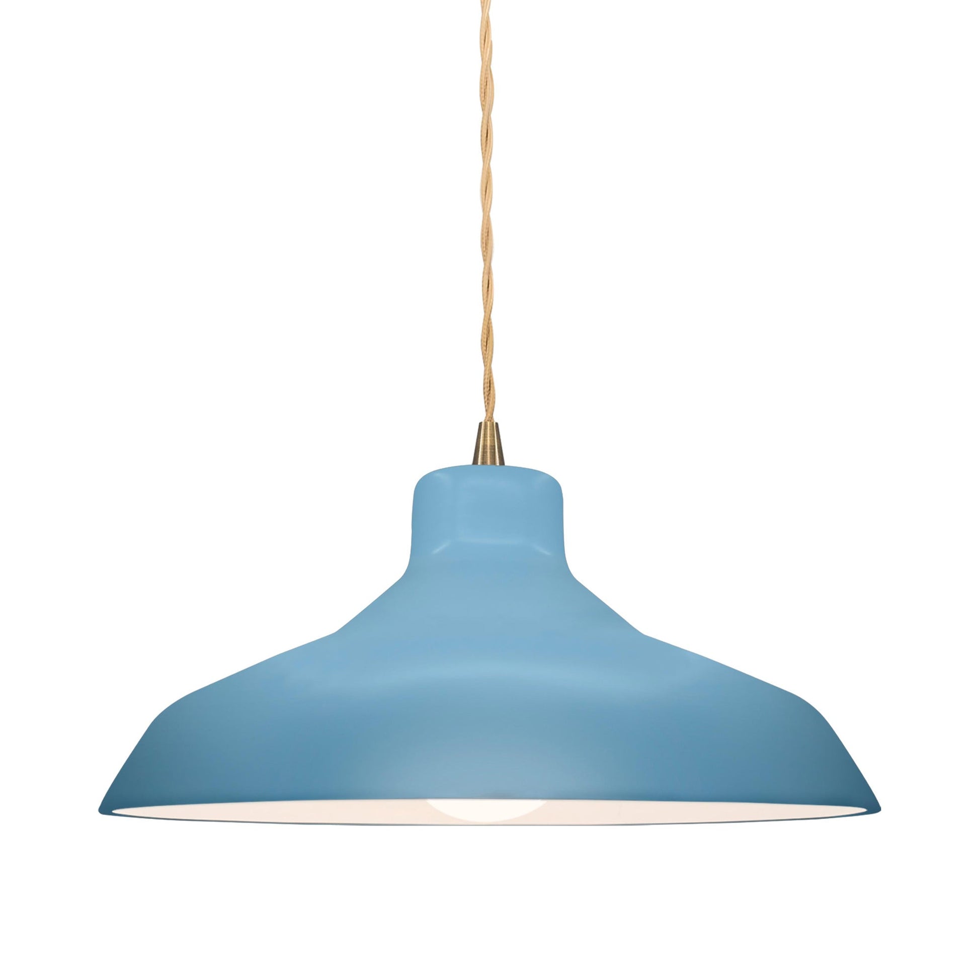 Radiance Loft Pendant Light in Sky Blue/Antique Brass/Beige Twist.